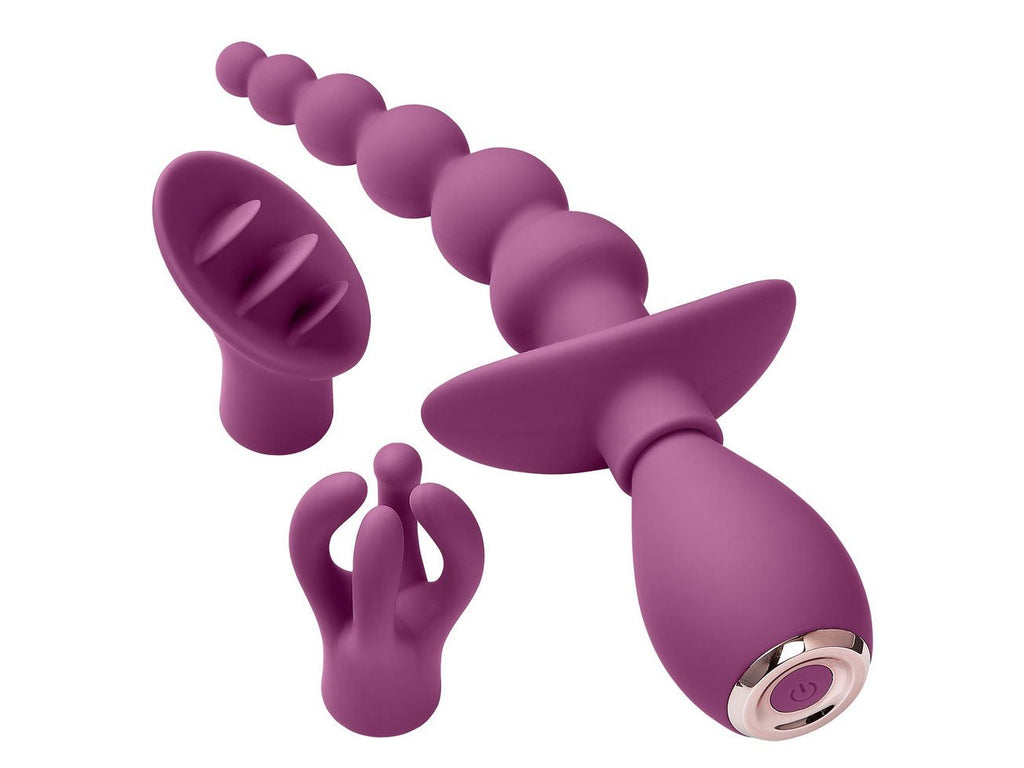 Cloud 9 Health and Wellness Anal Clitoral and Nipple Massager Kit - Purple WTC919