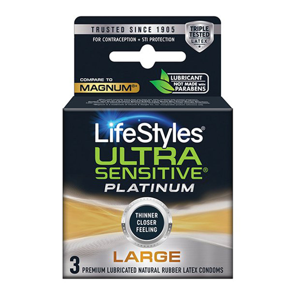 Lifestyles Ultra Sensitive Platinum Large - 3 Pack LS3008