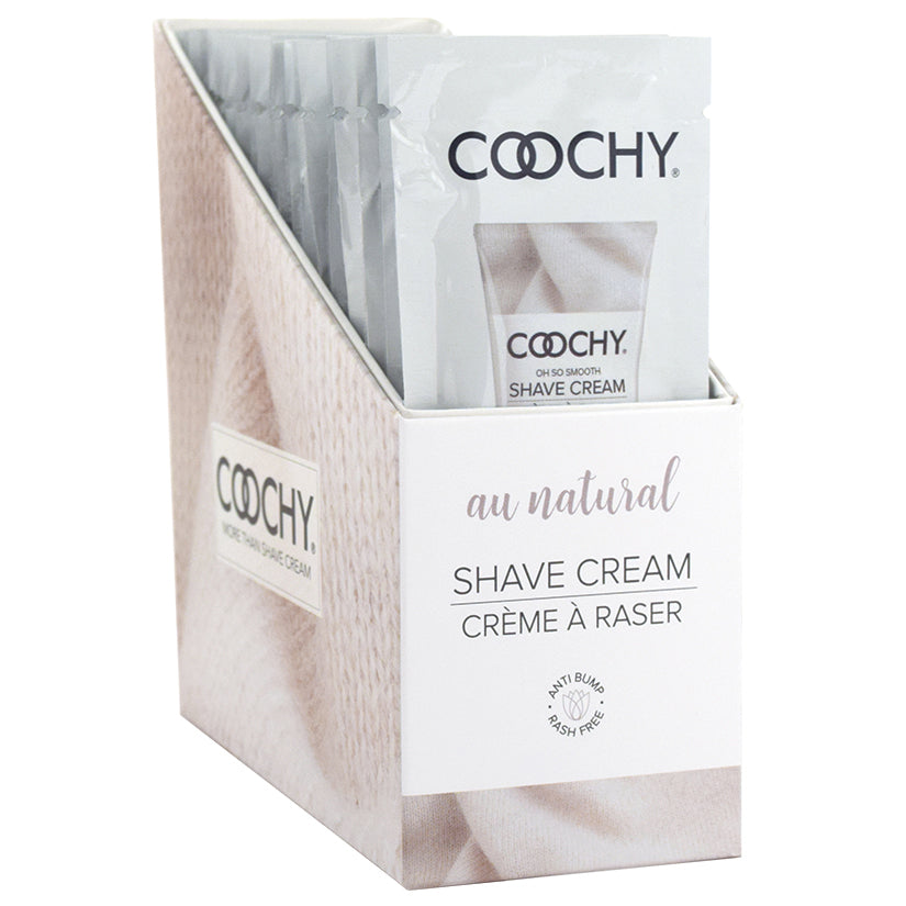 Coochy Shave Cream-Au Natural 15ml Foil Display of 24