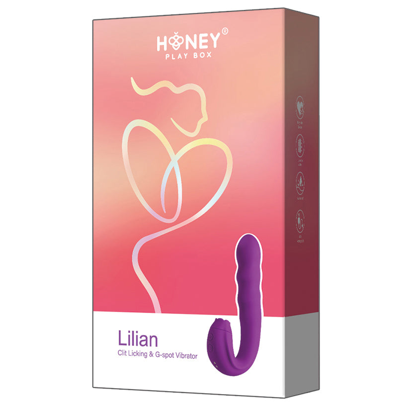 Lilian G-Spot Vibrator w/Rotating Head & Vibrating Tongue - Purple