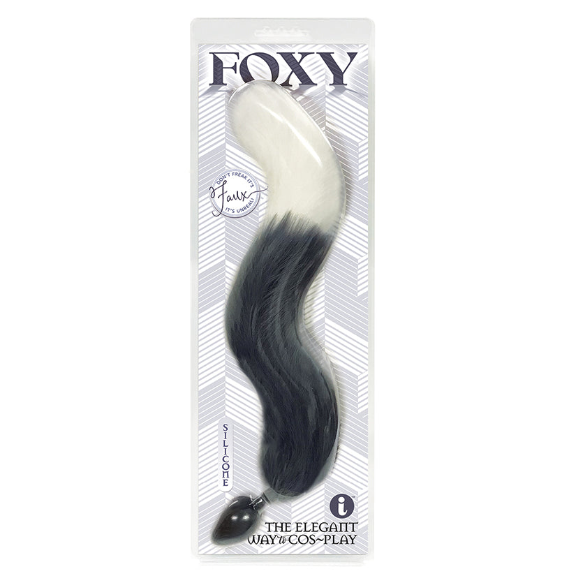 Foxy Fox Tail Silicone Butt Plug - Silver