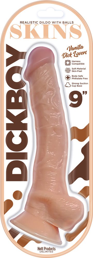 Dickboy - Skins - Dildo With Balls - 9 Inch -  Vanilla Dick Lovers