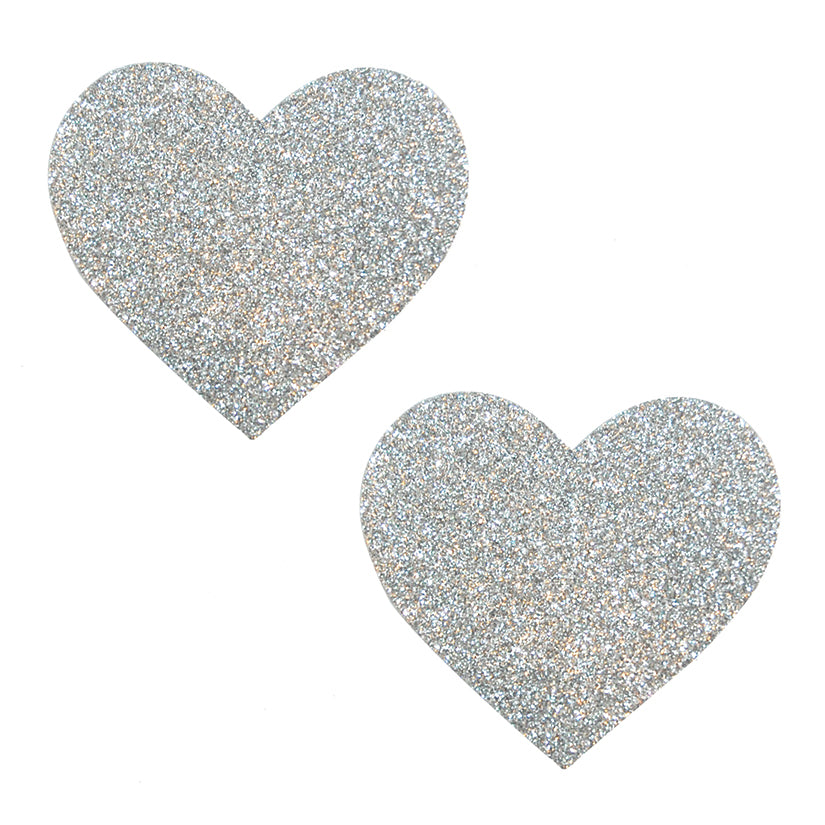 Neva Nude Nipztix Heart Silver Pixie Dust-Silver Glitter