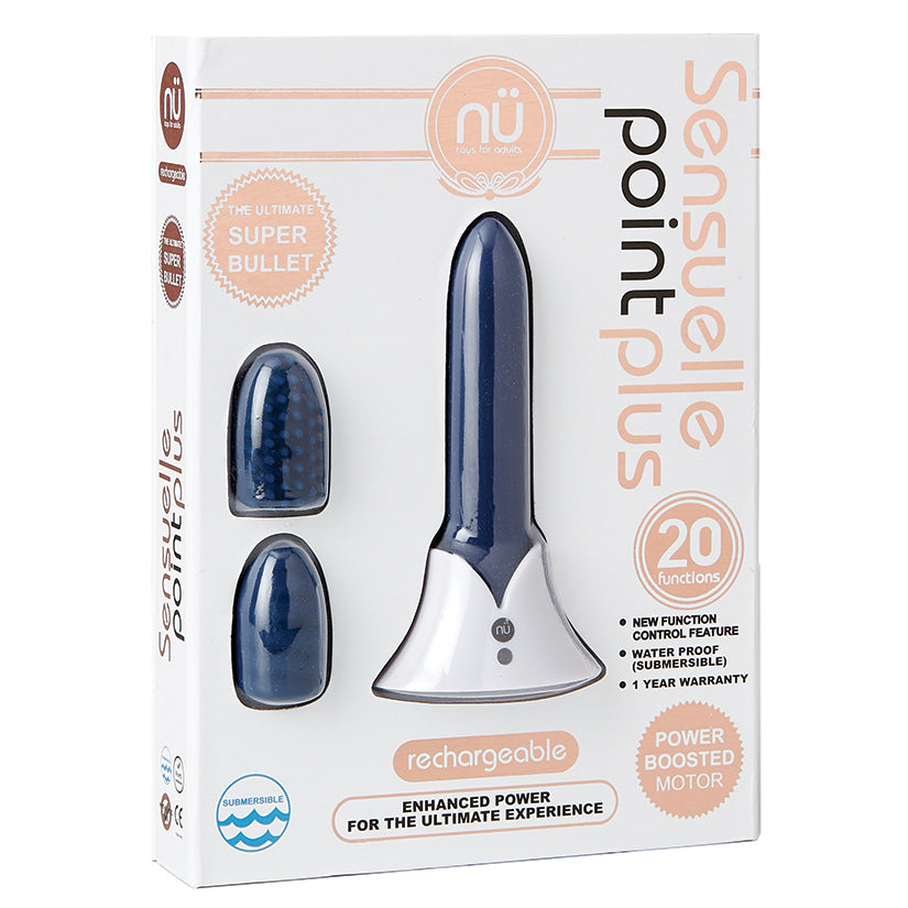 Nu Sensuelle Point Plus Rechargeable Bullet - Navy Blue