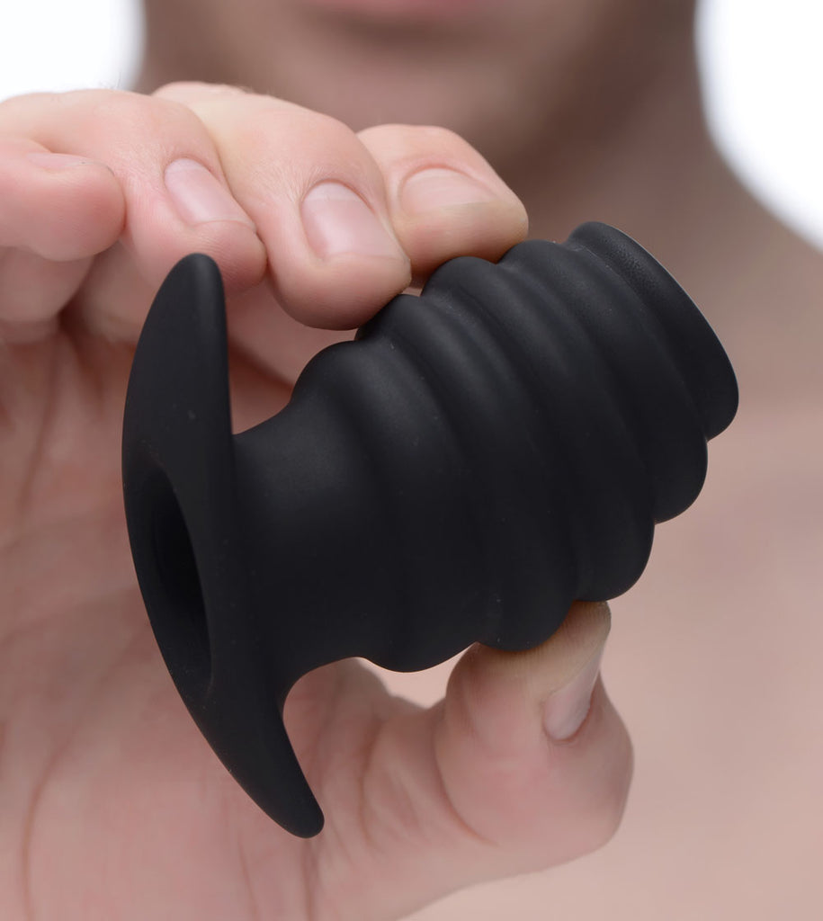 Hive Ass Tunnel Silicone Ribbed Hollow Anal Plug - Small MS-AF982-SMALL