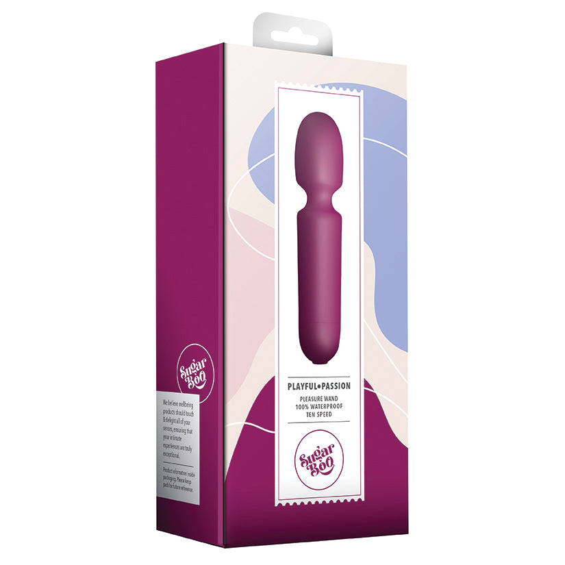 SugarBoo Playful Passion Wand Vibrator - Burgundy