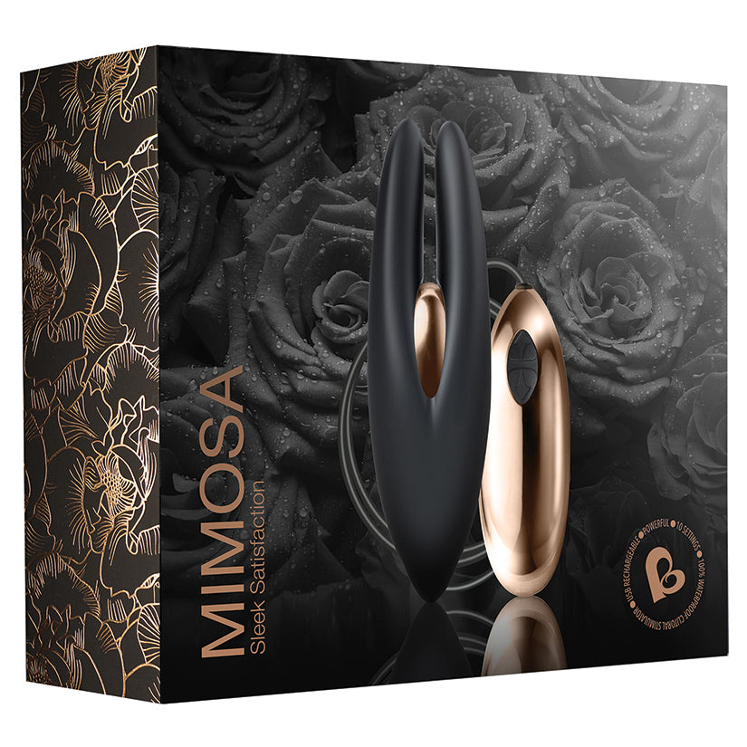 Rocks-Off Mimosa 10 Function USB Bullet-Black & Gold