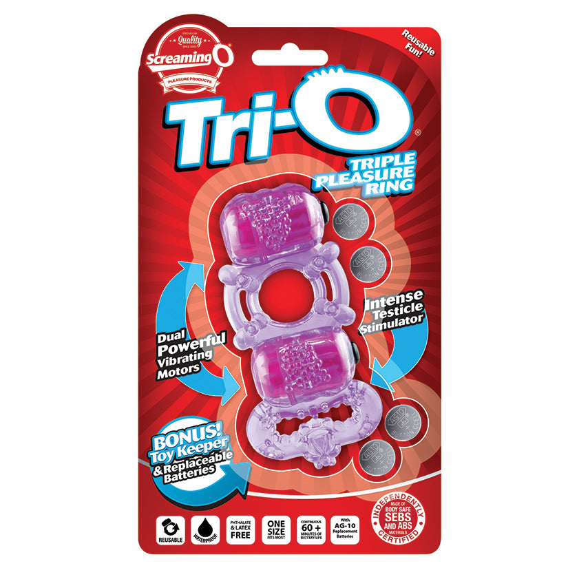 Screaming O Tri-O Triple Pleasure Ring-Purple