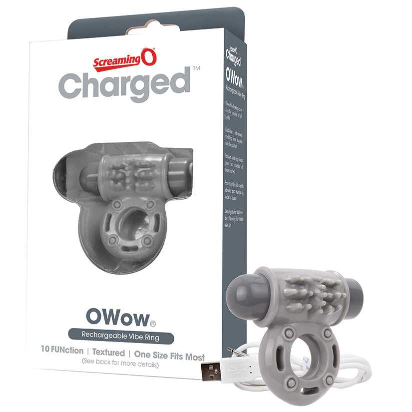 Screaming O Charged OWow Rechargeable Vibe Ring-Grey