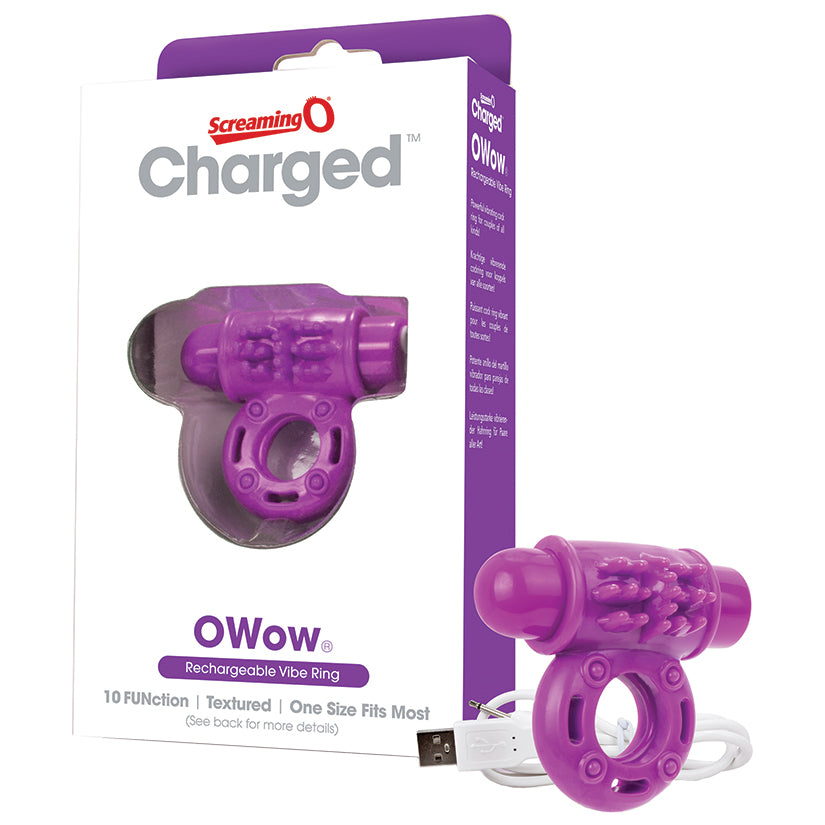 Screaming O Charged OWow Rechargeable Vibe Ring-Purple