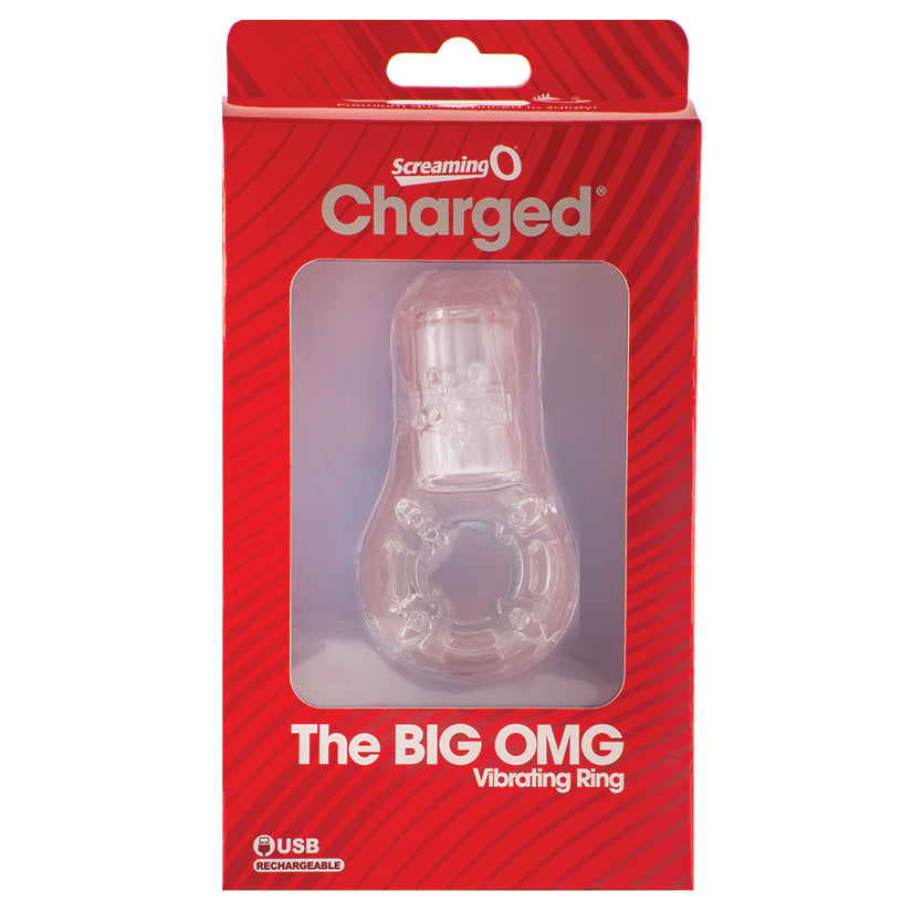 Screaming O Charged  Big OMG Vibrating Ring-Clear