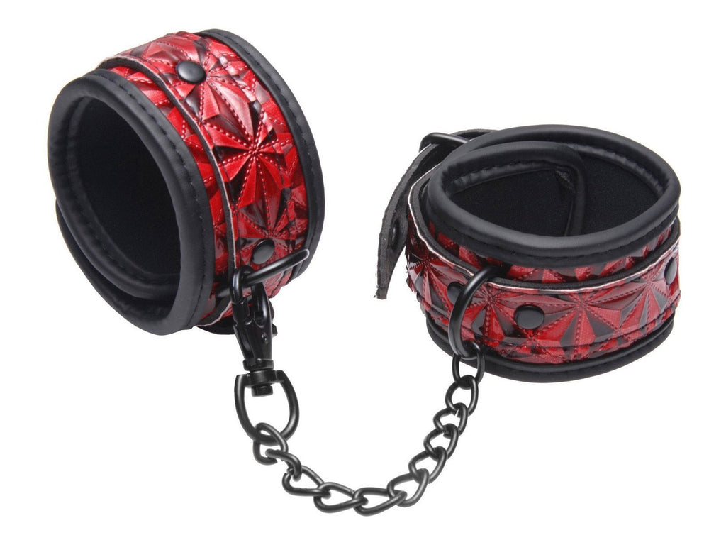 Crimson Tied Embossed Ankle Cuffs