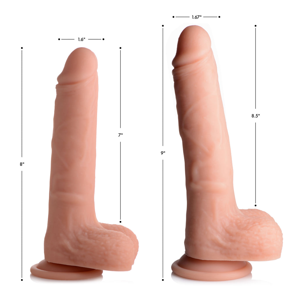 Vibrating and Rotating Remote Control Silicone Dildo with Balls - 9 Inch