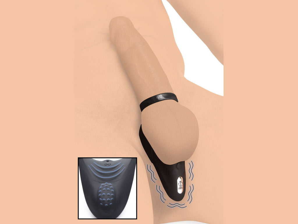 10X Silicone Cock Ring with Vibrating Taint Stimulator