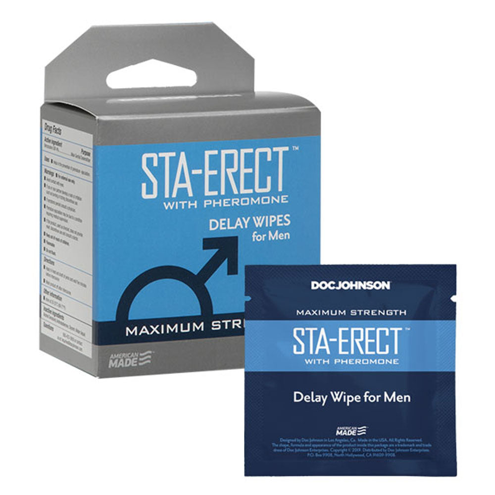 Sta-Erect With Pheromone - Delay Wipes for Men -  10 Pack DJ1312-25-BX