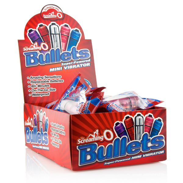 Screaming O Bullets - 20 Piece Pop Box Display - Assorted Colors BUL20-110D
