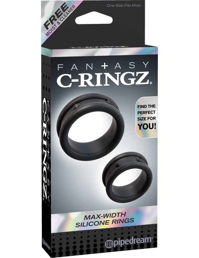 Fantasy C-Ringz Max Width Silicone Rings - Black PD5905-23